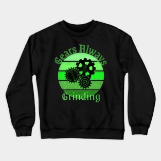 Mental Health Awareness Gears Always Grinding Overthinking Retro Sunset Crewneck Sweatshirt